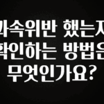 정성을 다하는 과속위반 했는지 확인하는 방법은 무엇인가요? 업데이트된 소식입니다