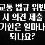 기가막히게 준비한 교통 법규 위반 시 의견 제출 기한은 얼마나 되나요? 아주 좋은 정보입니다