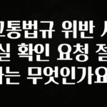 정성을 다하는 교통법규 위반 사실 확인 요청 절차는 무엇인가요? 주목하고 계십니다