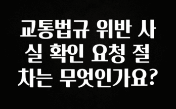 정성을 다하는 교통법규 위반 사실 확인 요청 절차는 무엇인가요? 주목하고 계십니다