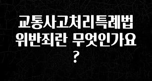 안보면 손해인 이유? 교통사고처리특례법위반죄란 무엇인가요? 요약정리