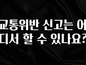 기다렸던 정보 교통위반 신고는 어디서 할 수 있나요? 알려드립니다