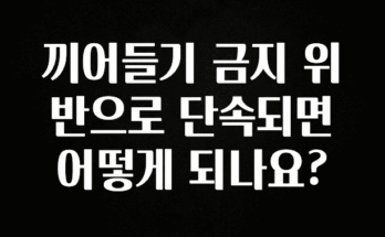 찐공개 끼어들기 금지 위반으로 단속되면 어떻게 되나요? 실사용 후기