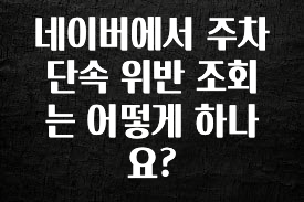 리뷰 좋은 네이버에서 주차 단속 위반 조회는 어떻게 하나요? 정직하게 소개해보겠습니다