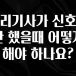 꼭 알아야하는 대리기사가 신호위반 했을때 어떻게 해야 하나요? 놓치지마세요