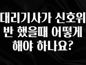 꼭 알아야하는 대리기사가 신호위반 했을때 어떻게 해야 하나요? 놓치지마세요