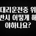 클릭필수 대리운전중 위반시 어떻게 해야하나요? 실간 리뷰