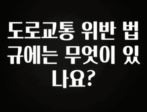 놓치지말고 도로교통 위반 법규에는 무엇이 있나요? 클릭해보세요