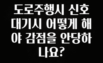 주목 도로주행시 신호 대기시 어떻게 해야 감점을 안당하나요? 요약본만 확인해보세요