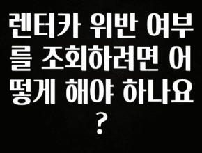 인기좋은 이유 렌터카 위반 여부를 조회하려면 어떻게 해야 하나요? 무조건 확인