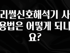 “이건” 꼭 보고 하세요 리썰신호해석기 사용법은 어떻게 되나요? 실간 리뷰