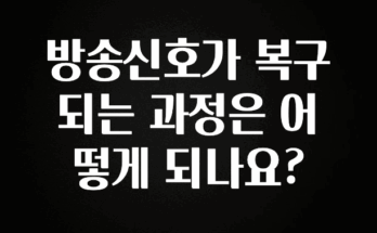최다 검색한 방송신호가 복구 되는 과정은 어떻게 되나요? 클릭해보세요