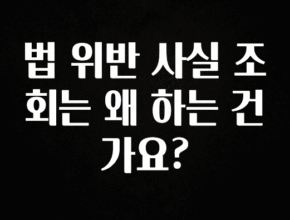 추가소식은 꼭 확인하자 법 위반 사실 조회는 왜 하는 건가요? 요약본만 확인해보세요