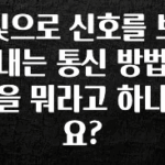 “이거”하나로 종.결 빛으로 신호를 보내는 통신 방법을 뭐라고 하나요? 실간 리뷰