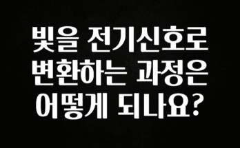 (올해 꼭 확인 소식) 빛을 전기신호로 변환하는 과정은 어떻게 되나요? 뜨거운 관심 감사합니다