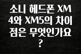 재구매율 1위 소니 헤드폰 XM4와 XM5의 차이점은 무엇인가요? 지금떳다
