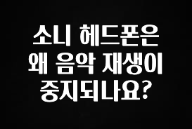 사랑을 담은 선물 소니 헤드폰은 왜 음악 재생이 중지되나요? 클릭해보세요