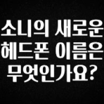 지금 당장 “이거” 확인 소니의 새로운 헤드폰 이름은 무엇인가요? 지금 소개할게요