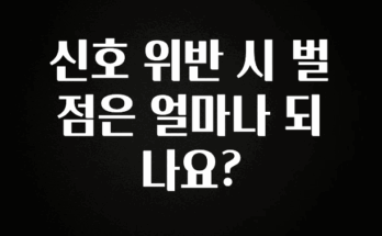 혜자소식 떳다 신호 위반 시 벌점은 얼마나 되나요? 확인하시죠