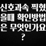 이번 달 신호과속 찍혔을때 확인방법은 무엇인가요? 주목하고 계십니다