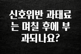NEW 떳음 신호위반 과태료는 며칠 후에 부과되나요? 소개합니다
