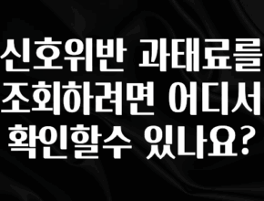 우리도 이렇게하자 신호위반 과태료를 조회하려면 어디서 확인할수 있나요? 바로 클릭