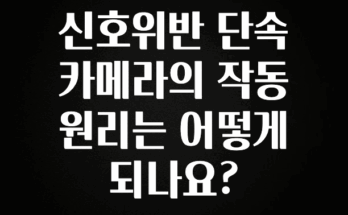 바로확인해야 할 소식 신호위반 단속 카메라의 작동 원리는 어떻게 되나요? 바로 소개합니다.