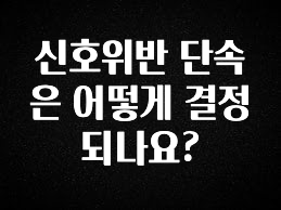 올해 꼭 알아두기 신호위반 단속은 어떻게 결정되나요? 확인해보세요