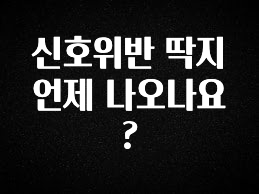 빠르게 확인 하세요! 신호위반 딱지 언제 나오나요? 확인해보세요