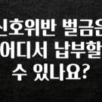 업뎃 정보 신호위반 벌금은 어디서 납부할수 있나요? 알려드립니다
