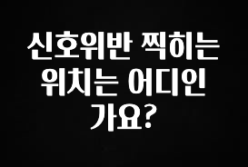 이건”꼭” 알아보자 신호위반 찍히는 위치는 어디인가요? 요약본만 확인해보세요