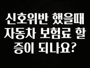 드디어 다음주에 공개 신호위반 했을때 자동차 보험료 할증이 되나요? 아주 좋은 정보입니다