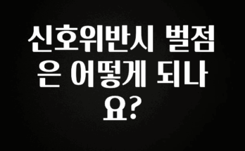 역대급 라인업 신호위반시 벌점은 어떻게 되나요? 리뷰 해보겠습니다