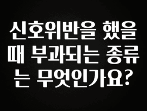 꼭 써야하는 신호위반을 했을 때 부과되는 종류는 무엇인가요? 리뷰가 많습니다