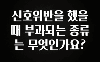 꼭 써야하는 신호위반을 했을 때 부과되는 종류는 무엇인가요? 리뷰가 많습니다