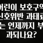 놓치지말고 어린이 보호구역 신호위반 과태료는 언제까지 부과되나요? 지금떳다