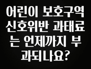 놓치지말고 어린이 보호구역 신호위반 과태료는 언제까지 부과되나요? 지금떳다