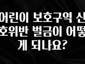 요즘 이게 유행 어린이 보호구역 신호위반 벌금이 어떻게 되나요? 실간 리뷰