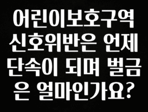 이건”꼭” 알아보자 어린이보호구역 신호위반은 언제 단속이 되며 벌금은 얼마인가요? 전합니다