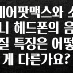 “이거”하나로 종.결 에어팟맥스와 소니 헤드폰의 음질 특징은 어떻게 다른가요? 후회하지 않습니다