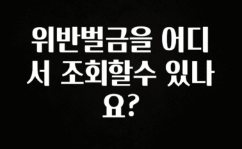 정성가득 선물 위반벌금을 어디서 조회할수 있나요? 최신정보