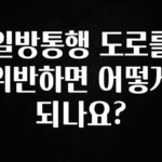 이번 달 일방통행 도로를 위반하면 어떻게 되나요? 알려드립니다