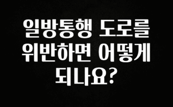 이번 달 일방통행 도로를 위반하면 어떻게 되나요? 알려드립니다