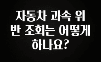 싹 다알려줌 자동차 과속 위반 조회는 어떻게 하나요? 한 번에 알려드립니다