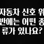 최저가로 모시는 자동차 신호 위반에는 어떤 종류가 있나요? 궁금하시죠?