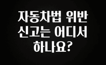 정보 쏟아짐 자동차법 위반 신고는 어디서 하나요? 좋은 정보