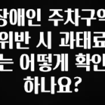 종.결.판 장애인 주차구역 위반 시 과태료는 어떻게 확인하나요? 궁금하시죠?