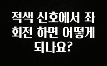 금주의 인기 적색 신호에서 좌회전 하면 어떻게 되나요? 소개합니다