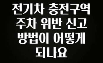 좋은 정보 전기차 충전구역 주차 위반 신고 방법이 어떻게 되나요 클릭해보세요