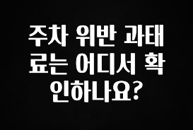 이번주 제일 많이찾은 주차 위반 과태료는 어디서 확인하나요? 관심이 뜨거운 이유 입니다